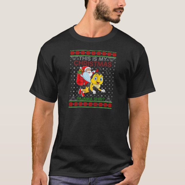 T-shirt Vilain Noël Sweater Style Père Noël Riding Wasp Ch (Devant)