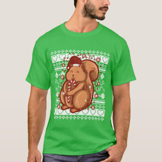 T-shirt Vilain pull de Noël Famille d'écureuils de Noël