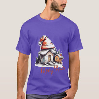 T-shirt Village de Noël doux avec arbres de Noël rétro