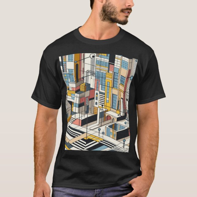 T-shirt Ville Abstraite 5 (Devant)