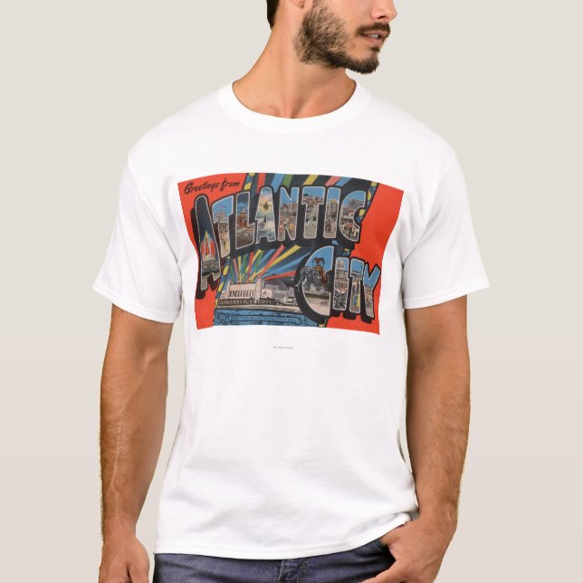 T-shirt Ville d'Altantic, New Jersey - grande lettre (Devant)