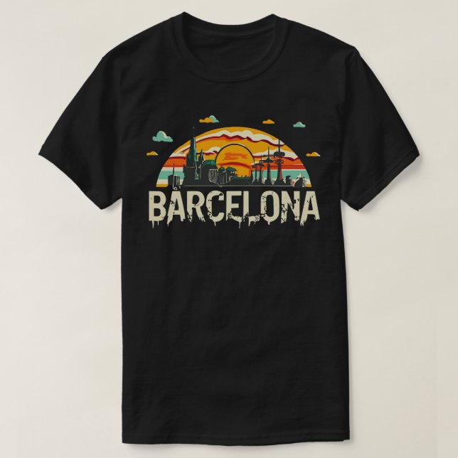 T-shirt Ville de Barcelone en Espagne (Design devant)