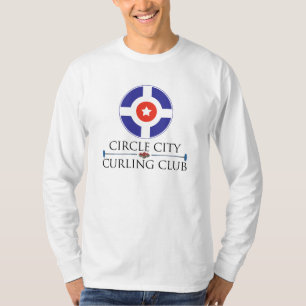 T-shirt Ville de cercle se courbant - la longue douille