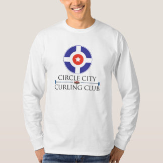 T-shirt Ville de cercle se courbant - la longue douille