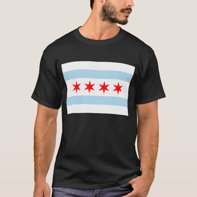 T-shirt Ville de Chicago Drapeau souvenir (Devant)
