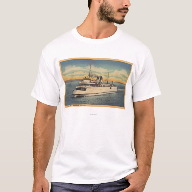 T-shirt Ville de Mackinaw, MI - vue de ville de Petoskey (Devant)