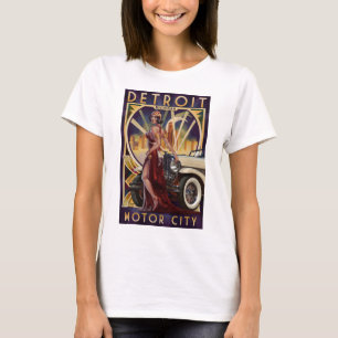 T-shirt Ville de moteur de Detroit, Michigan  