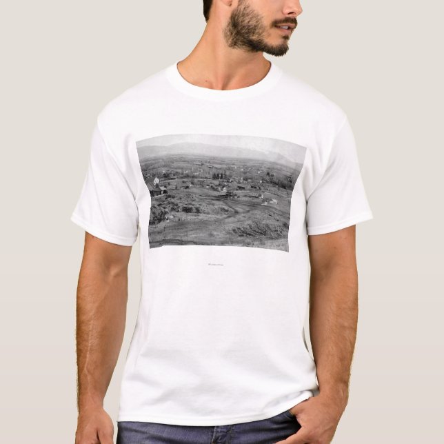 T-shirt Ville de prairie, vue de ville d'oeil d'oiseaux de (Devant)