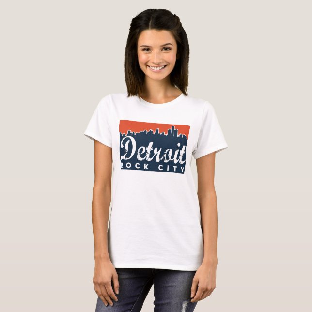 T-shirt Ville de roche de Detroit (Devant entier)