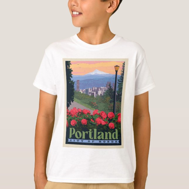 T-shirt Ville de Rose | Portland, Oregon (Devant)