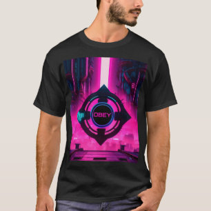 T-shirt Ville de science-fiction cyberpunk néon dystopique