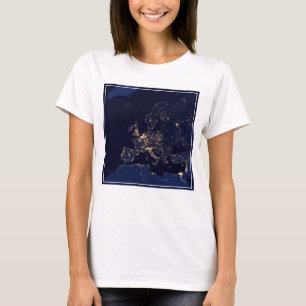 T-shirt Ville Éclairante Dans Plusieurs Villes Européennes