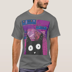 T-shirt Ville esthétique Alt mignon Anime Kitten Neko Japo