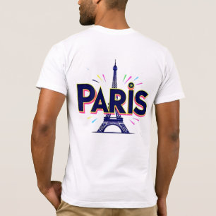 T-shirt Ville lumière : Téméraire Paris Typographie Art