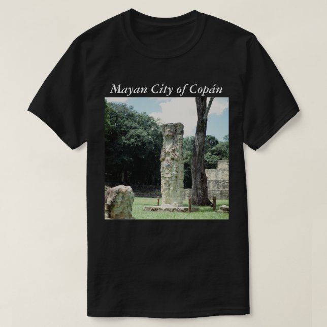 T-shirt Ville maya Copan Honduras Anciennes ruines Photo (Design devant)