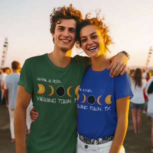 T-shirt Ville personnalisée Etat Total Solaire Eclipse 202