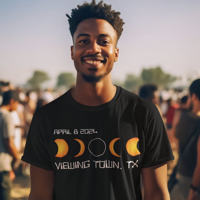 T-shirt Ville personnalisée Etat Total Solaire Eclipse 202 (Solar Eclipse T Shirt )