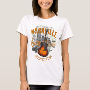 T-shirt Ville USA-BRN de musique de Nashville