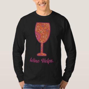 T-shirt Vin Aide Vin Verre Mandala