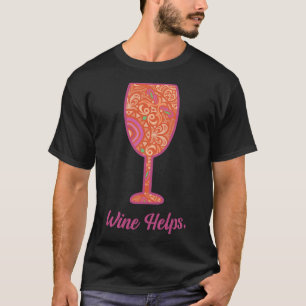 T-shirt Vin Aide Vin Verre Mandala