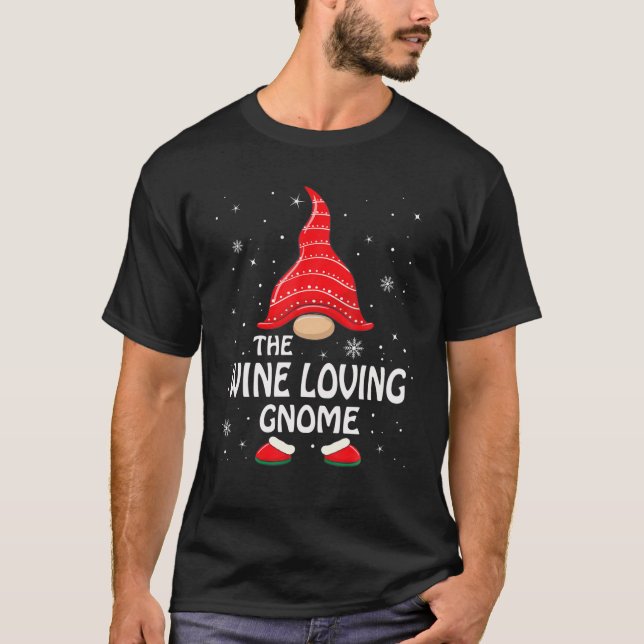 T-shirt Vin Aimant Gnome Correspondance Famille Groupe Noë (Devant)