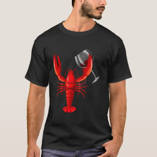T-shirt Vin Boire Homard Rouge Crawfish Vin