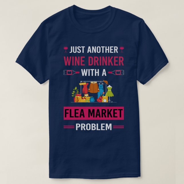 T-shirt Vin Boisson Flea Market (Design devant)