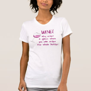 T-shirt Vin - Commande Bouteille entière Magenta Red Funny