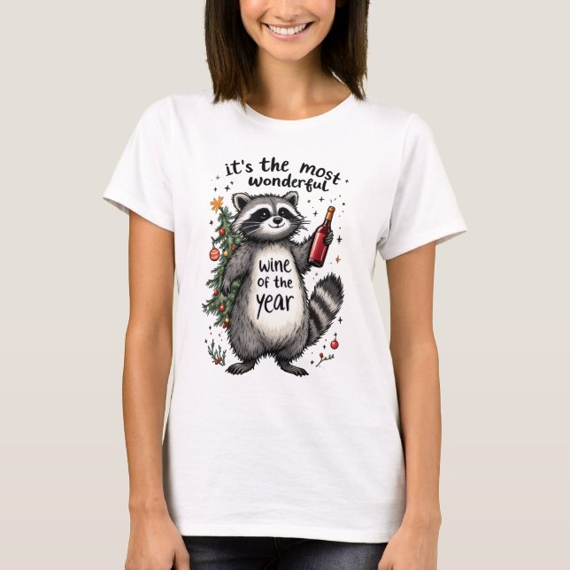 T-shirt Vin de l'année le plus merveilleux Raccoon (Devant)