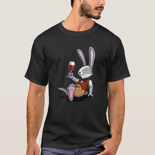 T-shirt Vin de lapin Partie Boire drôle Drunk Bunny Hommes (Devant)