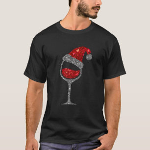 T-shirt Vin De Noël - Verre De Vin Rouge Chapeau De Père