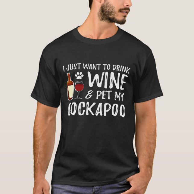 T-shirt Vin Et Cockapou Drôle Chien Maman Ou Papa Chien Id (Devant)