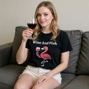T-shirt Vin Et Flamant Rose