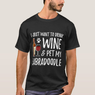 T-shirt Vin Et Labradoodle Pour Labradoodle Chien Maman