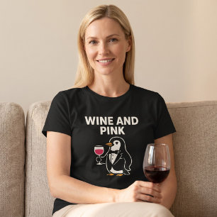 T-shirt Vin Et Manchot Rose