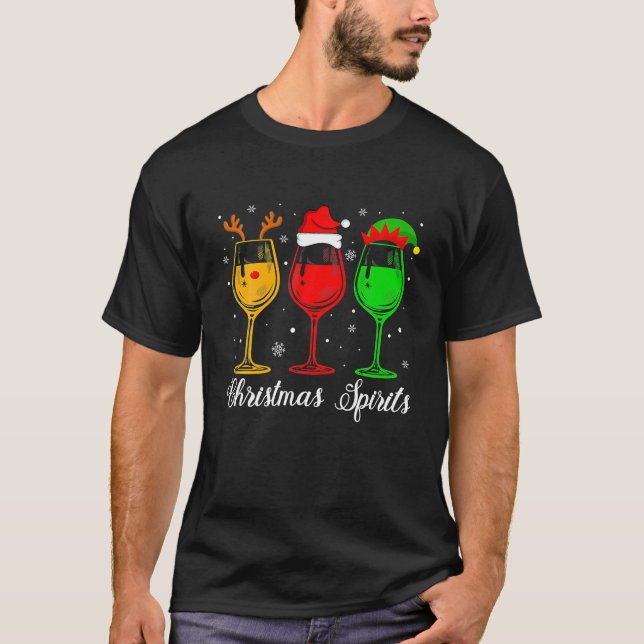 T-shirt Vin Lover Reindeer Noël Esprits Noël Noël Père Noë (Devant)