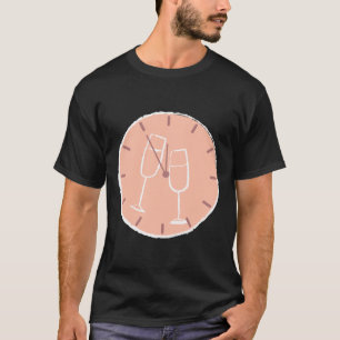 T-shirt Vin O Horloge Verre blanc Pas de texte