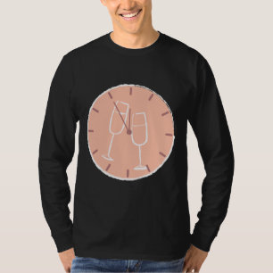 T-shirt Vin O Horloge Verre blanc Pas de texte