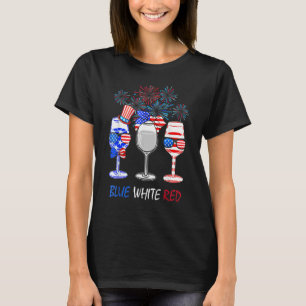 T-shirt Vin rouge & 4 juillet Bleu Vin Rouge Blanc Bleu Wi