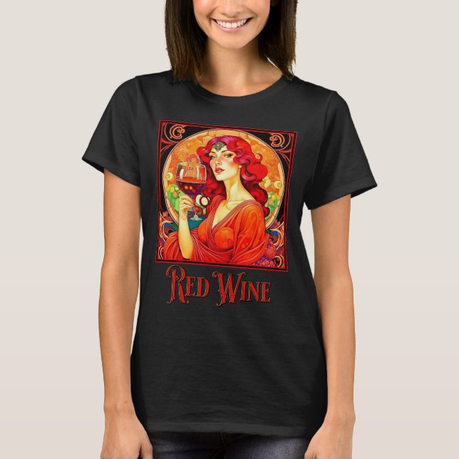T-shirt Vin rouge Art nouveau (Devant)
