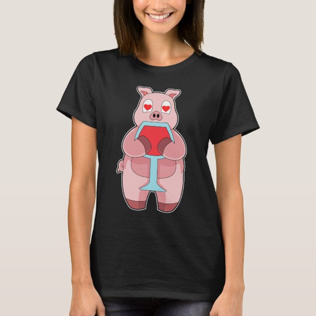 T-shirt Vin rouge de porc (Devant)