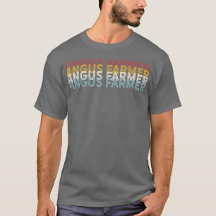 T-shirt Vin Vintage Vache Angus Agriculteur