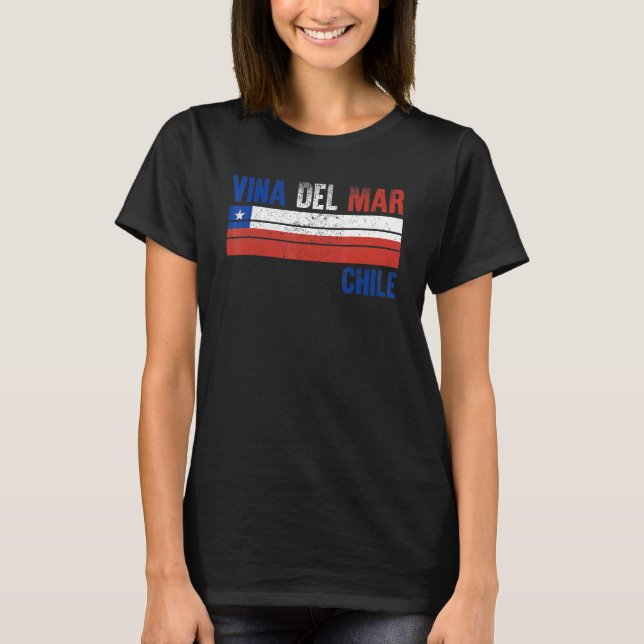 T-shirt Vina Del Mar Chili Drapeau Chilien Hommes Femmes E (Devant)