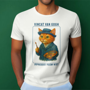 T-shirt Vincat Van Gogh Impressio-meow-nist Funny