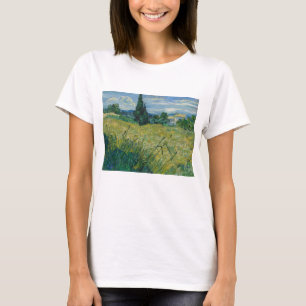 T-shirt Vincent Van Gogh, champ de blé vert avec Cypress