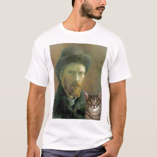 T-shirt Vincent van Gogh et son chat tigré