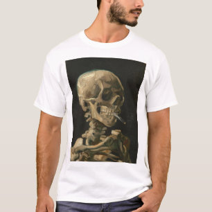 T-shirt Vincent Van Gogh - Le crâne avec la cigarette en f