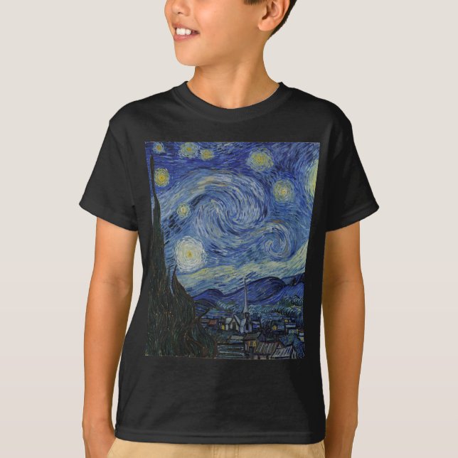 T-shirt Vincent Van Gogh - Nuit étoilée. Peinture artistiq (Devant)