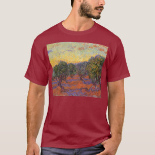 T-shirt Vincent van Gogh - Oliveraie, ciel orange