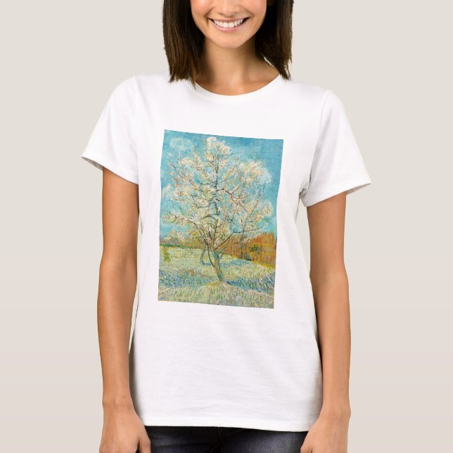 T-shirt Vincent van Gogh - Poche rose en fleurs (Devant)